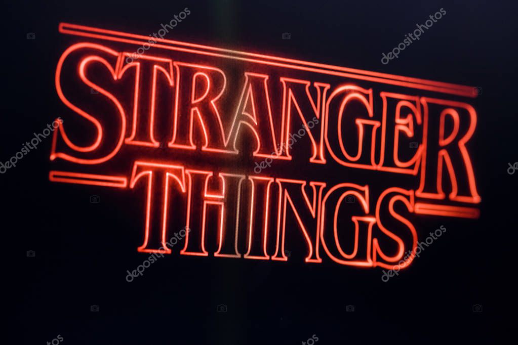 LONDON, UK - OCTOBER 26th 2017: Stranger things title logo photographed on a computer screen.