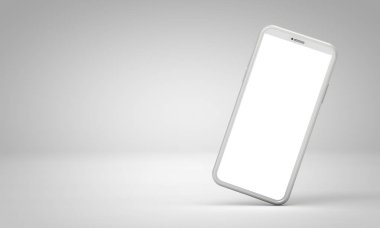 Modern akıllı telefon boş ekran şablonu. soyut beyaz trend f