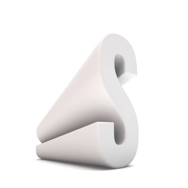 S harfi perspektif yazı tipi. 3d Hazırlama