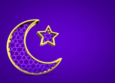 Ramazan ayı ve yıldız. 3d Hazırlama