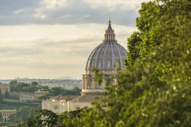 İtalya, Roma 'daki Aziz Peter Bazilika Kubbesi manzarası
