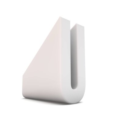 U harfi perspektif yazıtipi. 3d Hazırlama