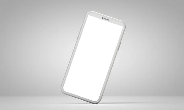 现代智能手机空白屏幕模板. 摘要白色趋势f — 图库照片