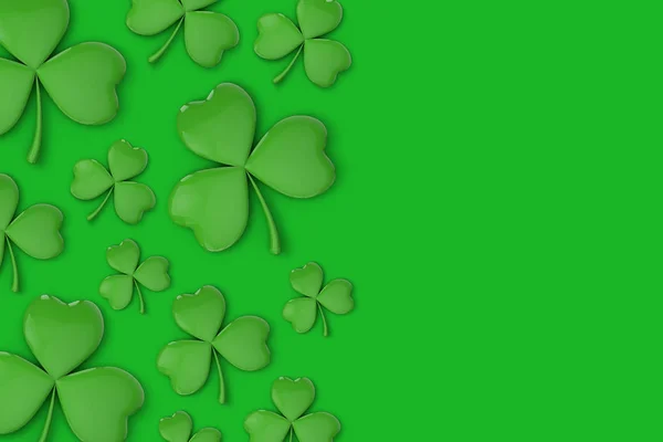 St Patrick 's day Ierse shamrock klaver achtergrond. 3d destructie — Stockfoto