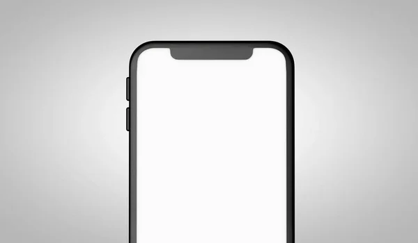 Modern çerçevesiz akıllı telefon 3d boş beyaz ekran ile taklit. — Stok fotoğraf
