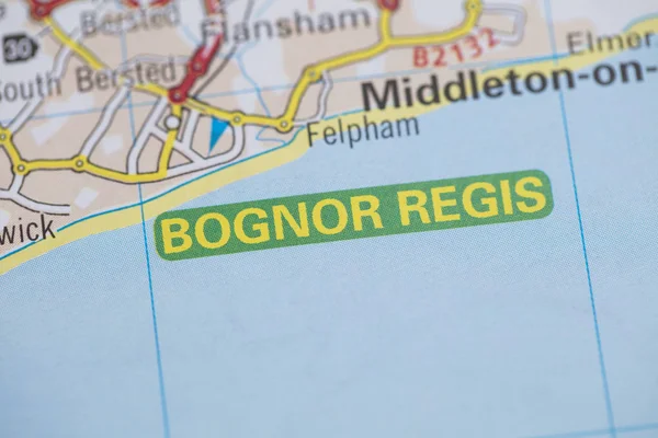 Bognor regis standort roadmap. große britische Karte. — Stockfoto