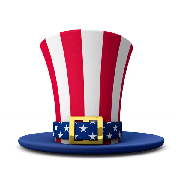 United States Uncle Sam stars and stripes hat. 3D Rendering — Stock Photo, Image