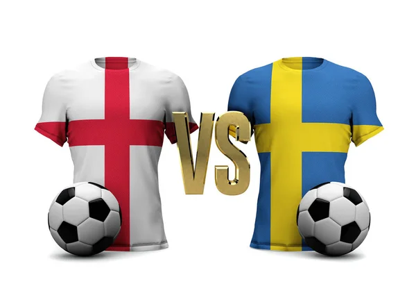 England Sweden Soccer Quarter Final Match Rendering — Stock Photo, Image