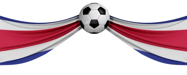 Flaga Kostaryki z piłką nożną. Piłka nożna SUP — Zdjęcie stockowe