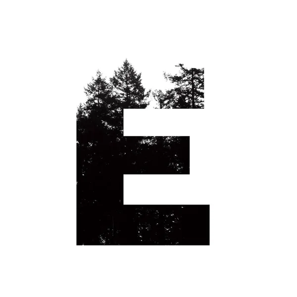 Letter E hipster wilderness font lettering. Outdoor adventure. — Stock Photo, Image