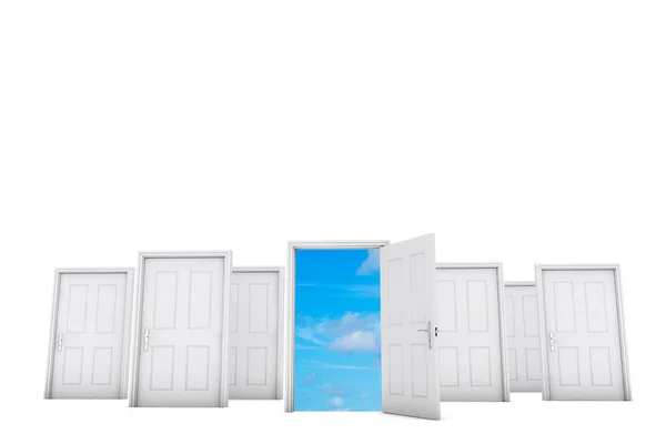 Open door view view to blue sky. 3D Rendering — Stock Photo, Image