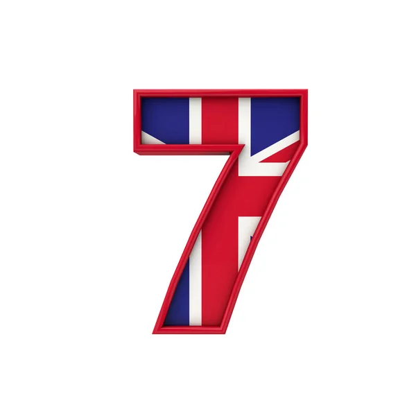 Number Union Jack Font Great Britain Flag Lettering Renderizado —  Fotos de Stock