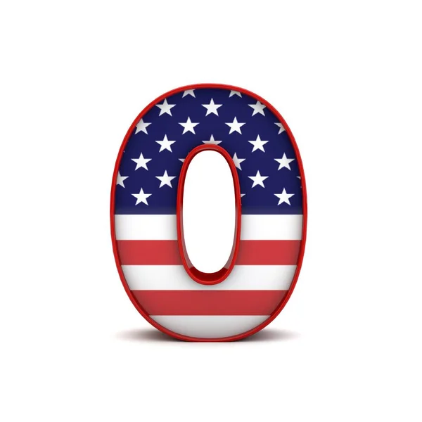 Nummer Sterren Strepen Amerikaanse Vlag Letters Lettertype Rendering — Stockfoto