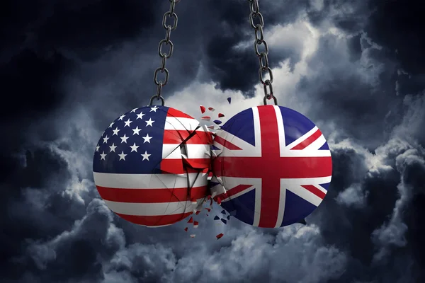 미국 과 영국 사이에 갈등 이 있다. 무역 거래 — 스톡 사진