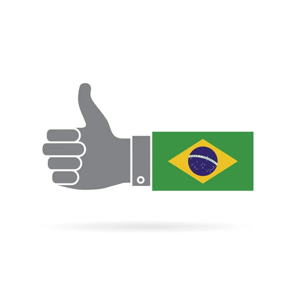 Brazil Country Flag Thumbs — Stock Photo, Image