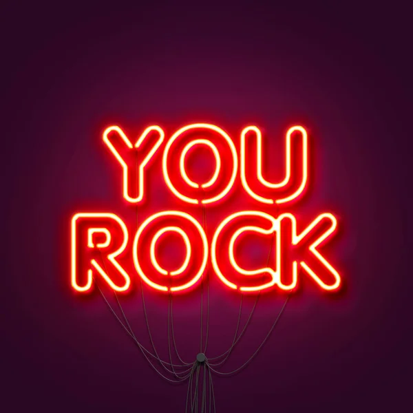 You Rock Néon Signe Fond Violet Fond Valentines Rendu — Photo