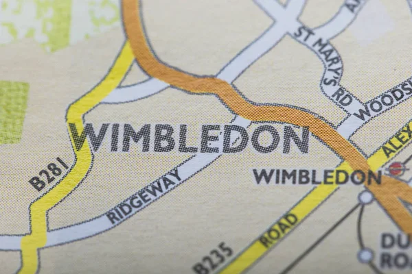 London borough of Wimbledon location map — Stock Photo, Image