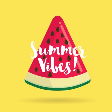 Yaz titreşimli karpuz diliminin dijital çizimi