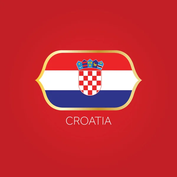 Croacia Bandera Deportes Fútbol Cresta — Archivo Imágenes Vectoriales