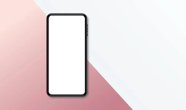 Nowoczesny Smartfon Bez Ramki Mock Blank White Screen — Wektor stockowy