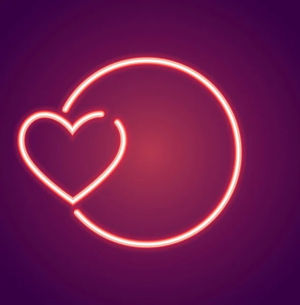 Néon Valentines Forme Coeur — Image vectorielle