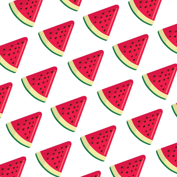 Digitale Illustration Musterhintergrund Mit Wassermelonenscheiben — Stockvektor