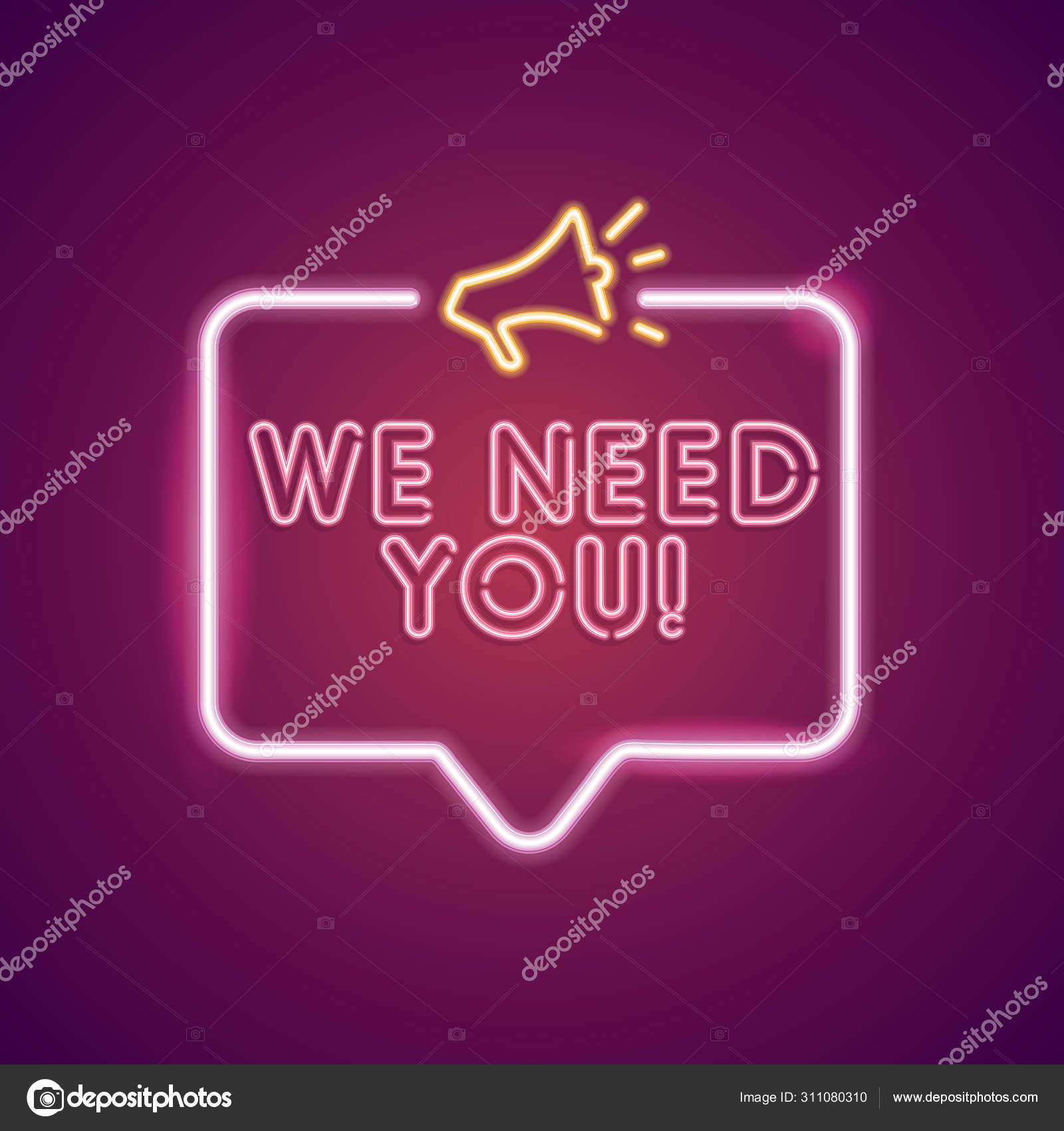 Need You Neon Employment Sign Stock Vector Image by ©InkDropCreative