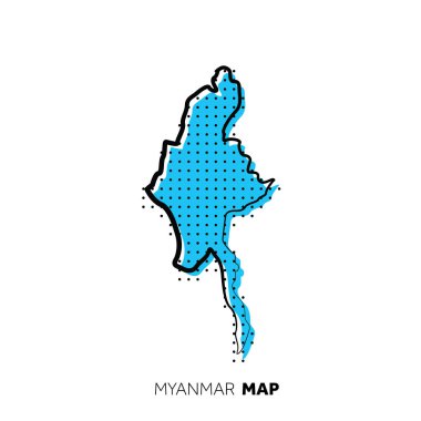 Modern ulusal harita vektör illüstrasyonu