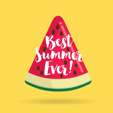 Karpuz diliminin dijital illüstrasyonu ve gelmiş geçmiş en iyi yazı.