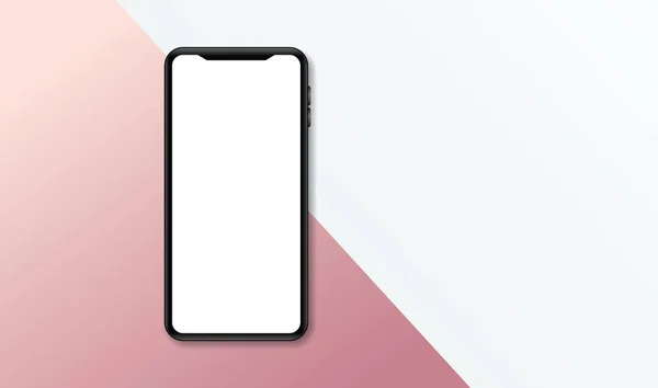 Nowoczesny Smartfon Bez Ramki Mock Blank White Screen — Wektor stockowy