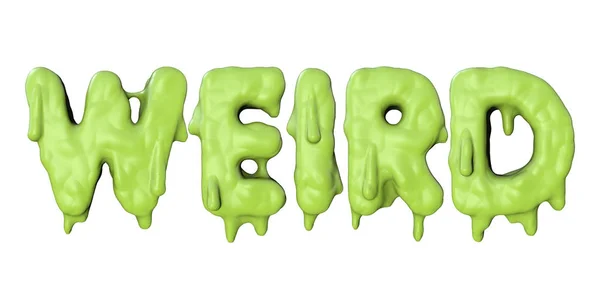 Divné slovo ze zeleného halloweenského slizu. 3D vykreslení — Stock fotografie