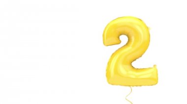 İki numaralı helyum doğum günü partisi balonu geçmişi. 3d Hazırlama