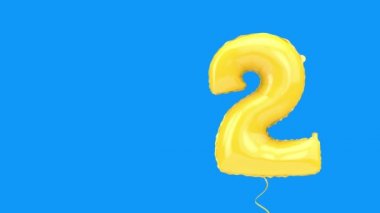 İki numaralı helyum doğum günü partisi balonu geçmişi. 3d Hazırlama