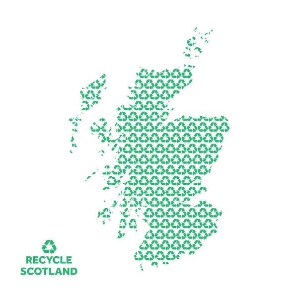 İskoçya haritası geri dönüşüm sembolünden yapıldı. Çevre kavramı