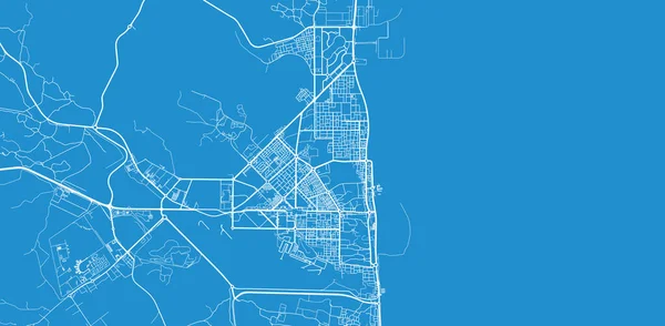 Stadskarta över Fujairah, Förenade Arabemiraten — Stock vektor