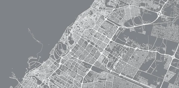 Urban vector map of Shaejah, Spojené arabské emiráty — Stockový vektor