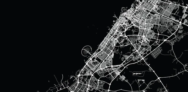 アラブ首長国連邦ドバイの都市ベクトル都市地図 — ストックベクタ