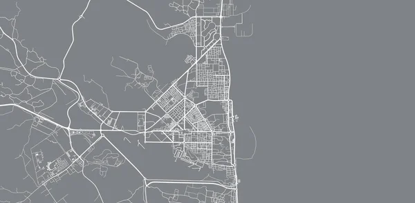 Mapa urbano de Fujairah, Emiratos Árabes Unidos — Archivo Imágenes Vectoriales