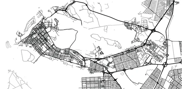 Städtischer Vektor Stadtplan von abu dhabi, vereinigte arabische Emirate — Stockvektor