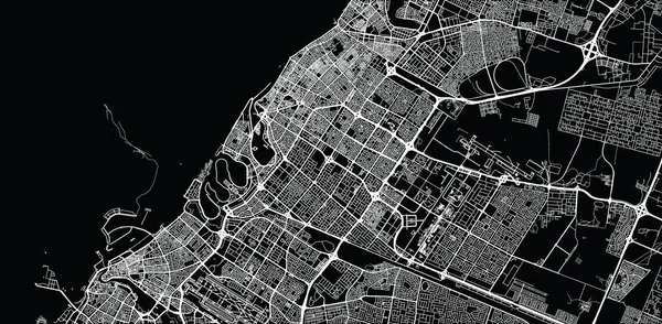 Şeejah şehir haritası, Birleşik Arap Emirlikleri — Stok Vektör