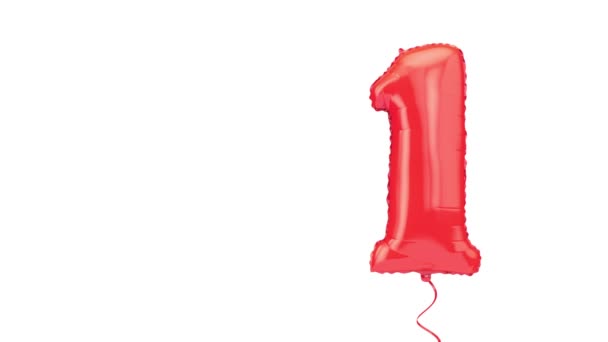 Nummer ett helium födelsedagsfest fest ballong bakgrund. 3D-konvertering — Stockvideo