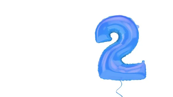 Fondo de globo de fiesta de cumpleaños número dos de helio. Renderizado 3D —  Fotos de Stock