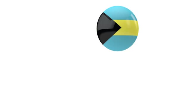 Bahamas flag bouncing ball on a white background. 3D Render — Stock Video