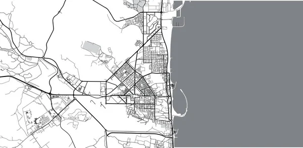 阿拉伯联合酋长国富查伊拉市城市矢量地图 — 图库矢量图片