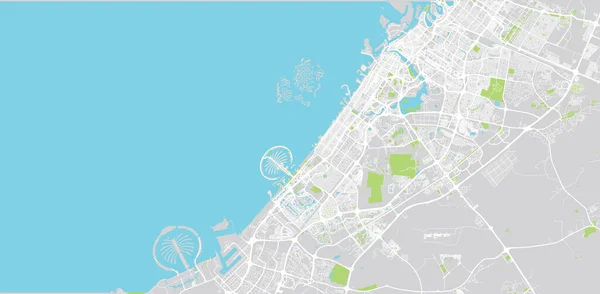 Mapa urbano de Dubai, Emiratos Árabes Unidos — Vector de stock