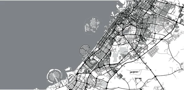 Carte de ville Dubaï, Émirats arabes unis — Image vectorielle