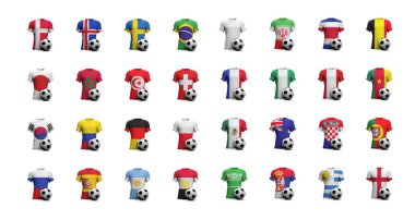 Milli bayraklı futbol takımı tişörtleri.
