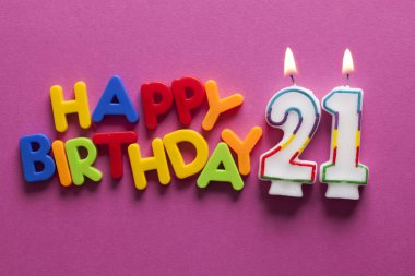 21 numara, mutlu yıllar, kutlama mumu.