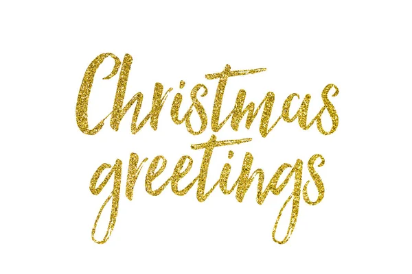 Natal de ouro brilhante mensagem de letras — Fotografia de Stock