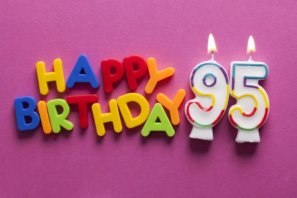 95番お誕生日お祝いキャンドル — ストック写真